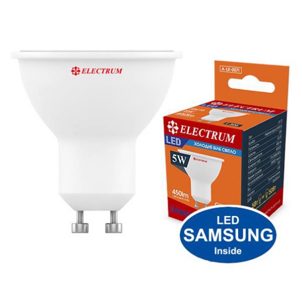 Лампочка світлодіодна Electrum MR-16 5W GU10 4000K A-LR-0071