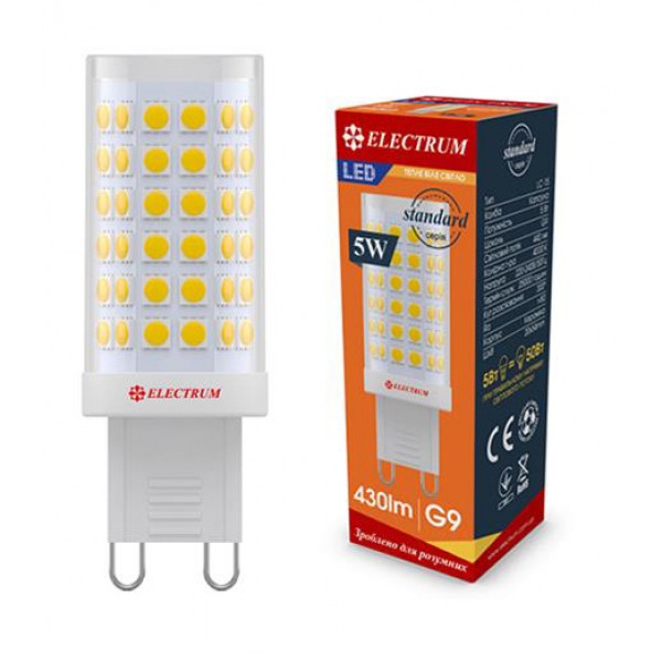 Світлодіодна лампочка Electrum 5W G9 3000K A-LC-1897