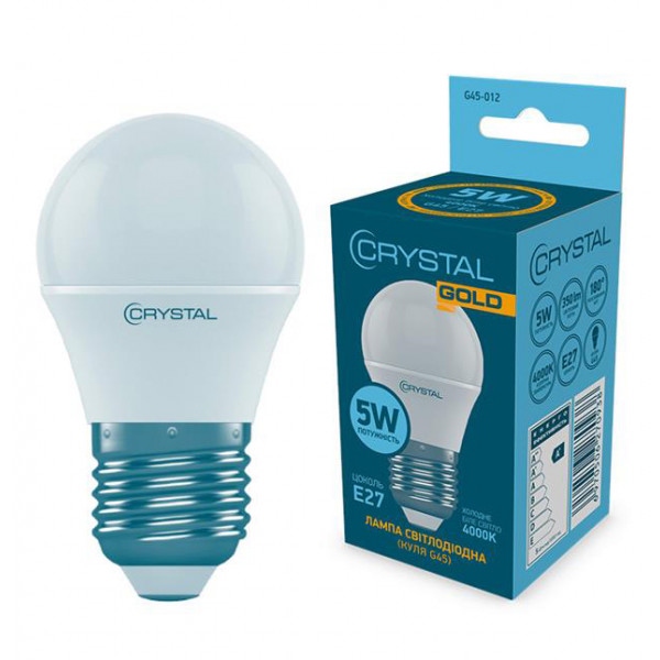 Лампочка світлодіодна Crystal Gold 5W E27 4000K (G45-012)