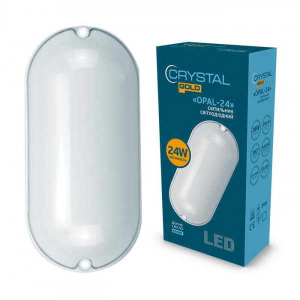 Світлодіодний світильник Crystal Gold 24W IP 54 Opal (DNL-032)