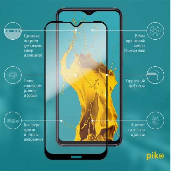 Захисне скло для смартфону Piko Xiaomi Redmi Note 8T Black Full Glue 0.3mm 2.5D (1283126496547)