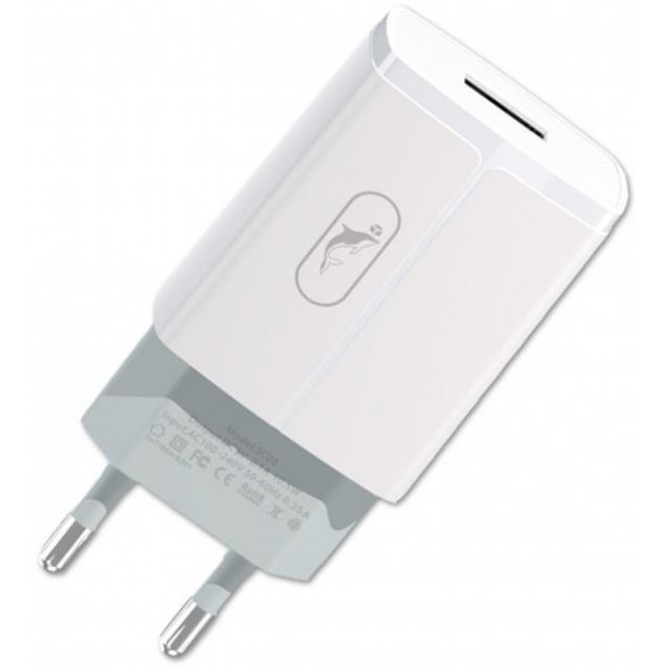 Мережевий зарядний пристрій SkyDolphin SC06 (1USBx2.4A) White (MZP-000177)