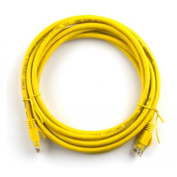 Кабель патч-корд Ritar UTP, RJ45, Cat.5e, 5m Yellow (PCR-CU/5Yw/02932)