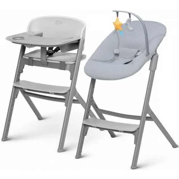 Стільчик для годування трансформер Kinderkraft Igee Calmee Cloudy Grey з шезлонгом (KHIGCA00GRY0000)