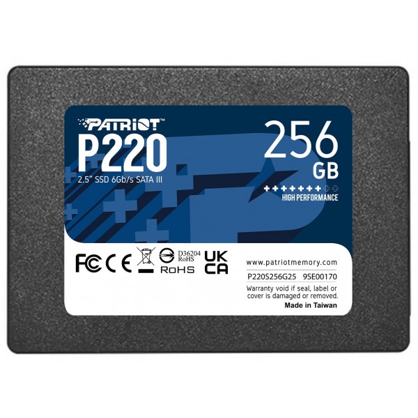 SSD-накопичувач внутрішній Patriot P220 256GB 2.5" SATAIII TLC (P220S256G25)