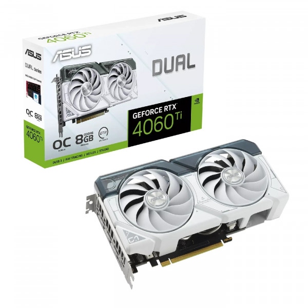 Відеокарта Asus Nvidia RTX 4060 TIi GDDR6 (DUAL-RTX4060TI-O8G-WHITE)