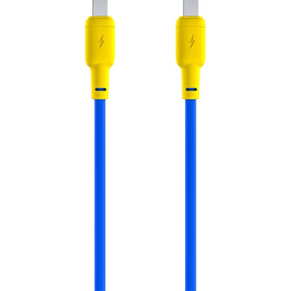 Кабель синхронізації даних Gelius GP-UCN001CC Full Silicon Type-C to Type-C Yellow/Blue (90470)