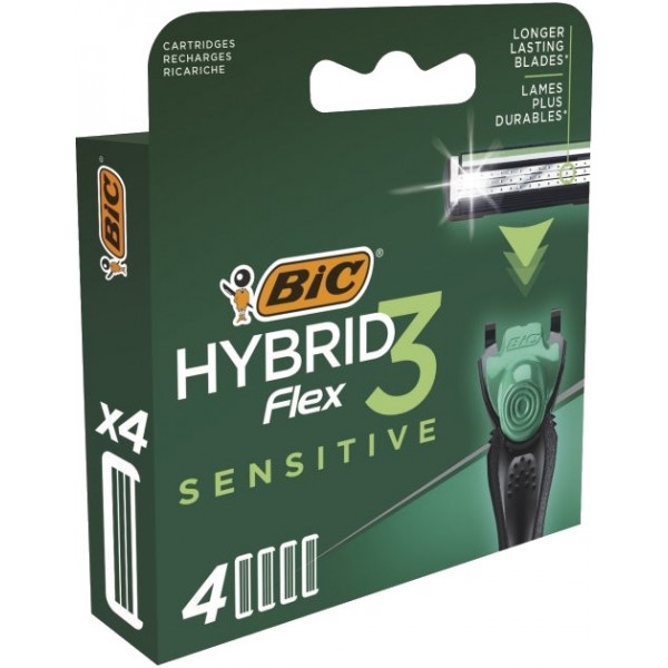Картридж для станка чоловічого BIC Flex 3 Hybrid Sensitive 4 шт. (3086123644878)