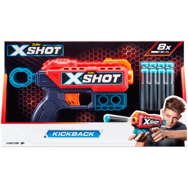 Бластер однозарядний ZURU X-Shot Red EXCEL Kickback (8 патронів) (36184R)