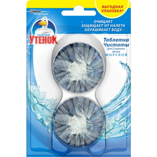 Туалетний блок SC Johnson Duck Таблетка Чистоти Морський 50 г 2 шт. (5000204004755)