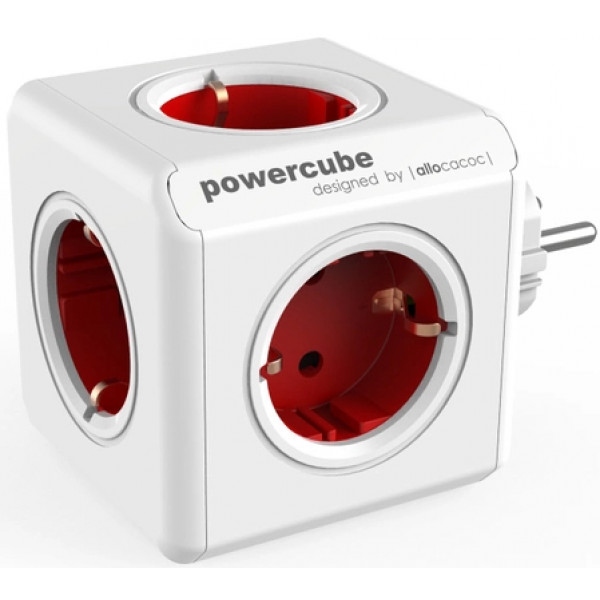 Розгалужувач 220В Allocacoc Powercube Original 5р Red (1100RD/DEORPC)