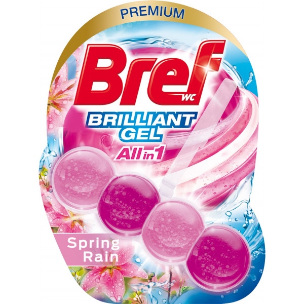Туалетний блок Bref Блискучий гель Весняний дощ 42 г (9000101509182)