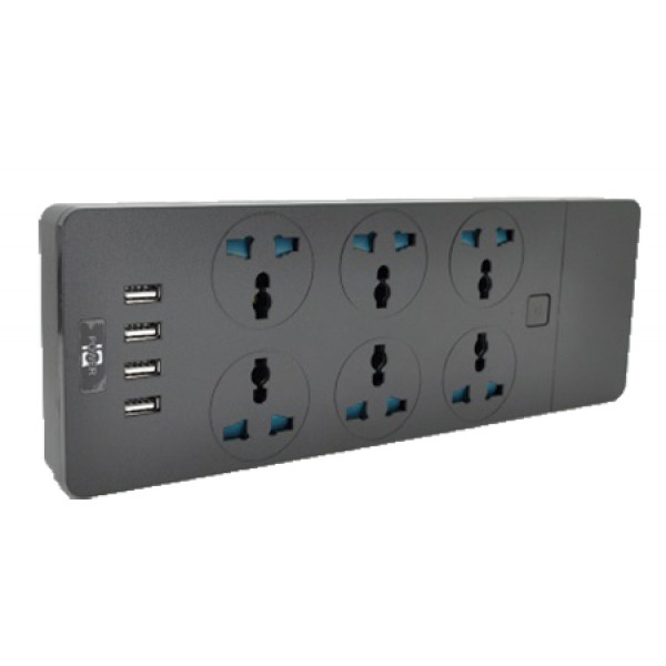 Мережевий фільтр Voltronic 6 р 4 USB, 2 м Black (ТВ-Т12/19741)