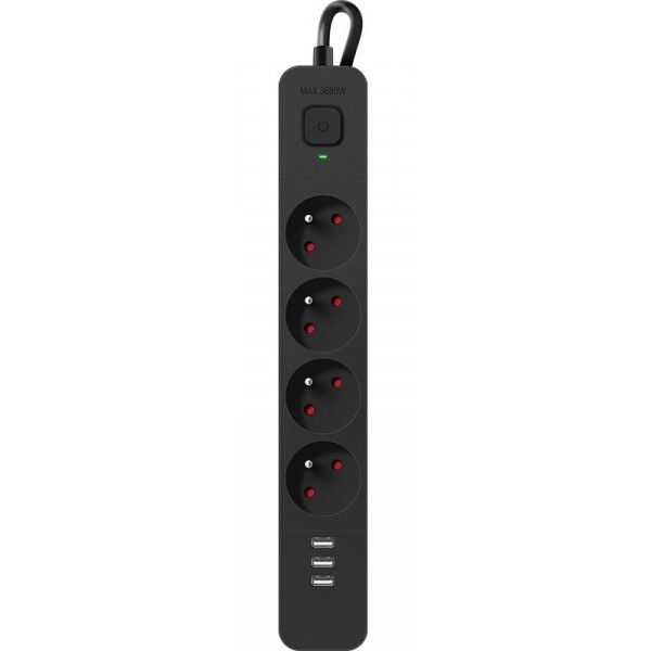 Мережевий фільтр Defender SFS 133 4 розетки 3хUSB Black (99457)
