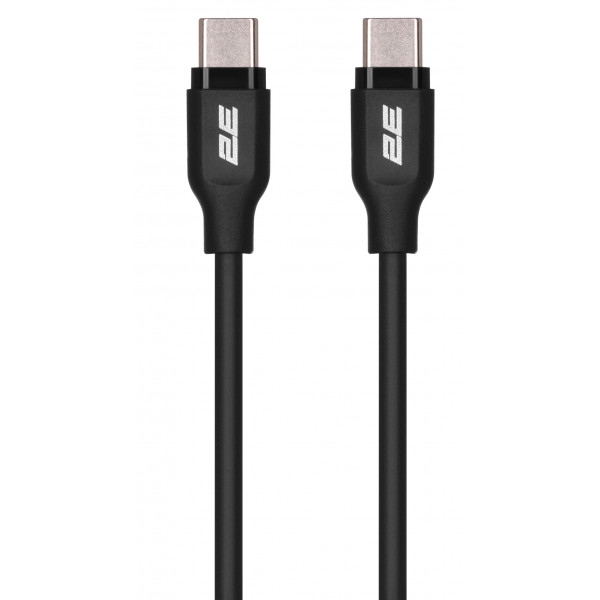 Кабель синхронізації даних 2E USB-C - USB-C Glow 60W 1 m Black (2E-CCCC-BL)