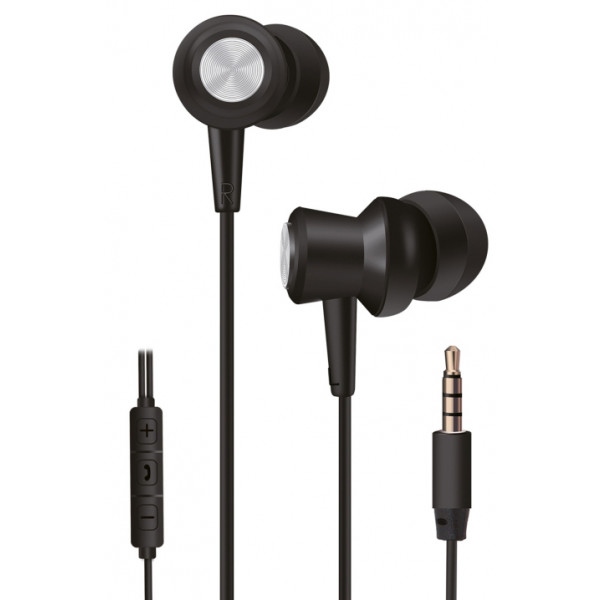 Навушники вкладиші 2E A1 Ergonomic Fit Mic Black (2E-IEA1BK)