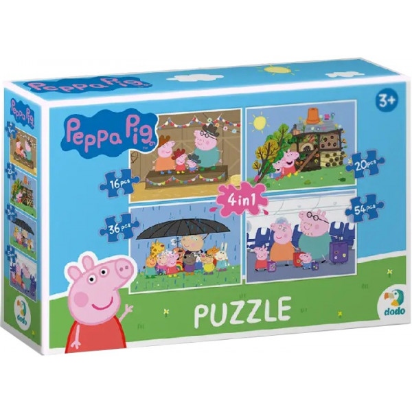 Пазли картонні (3-4 роки) Dodo 4 в 1 Peppa Pig (200342)