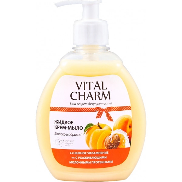 Рідке мило для рук Vital Charm крем Абрикос и Молоко 300 мл (4820091140081)