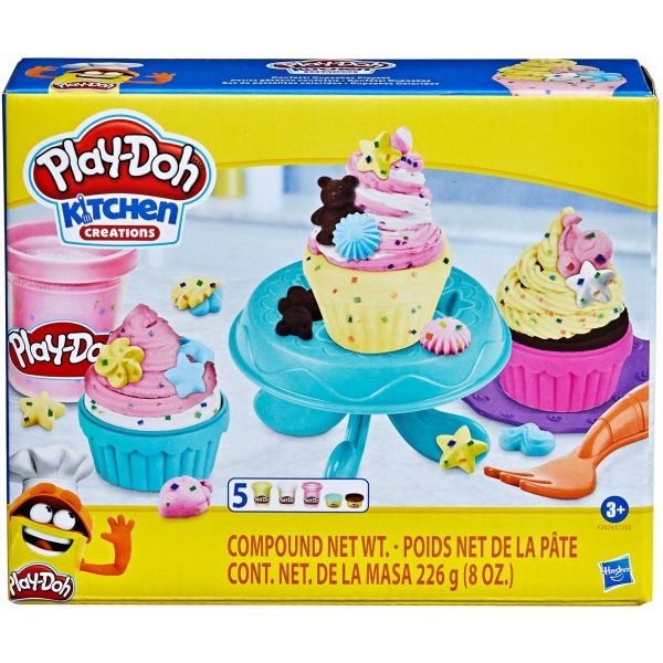 Набори для ліплення Play Doh Hasbro Кухонне приладдя "Набір капкейків" (E7253_F2929)