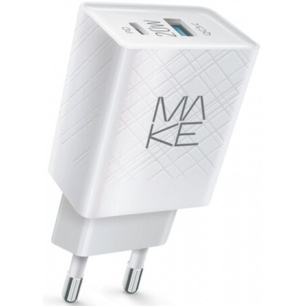 Мережевий зарядний пристрій MAKE 20W PD+QC White (MCW-324PWH)