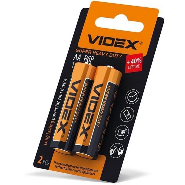 Батарейка тип AA Videx R6P/AA Blister 2 шт. (21158)