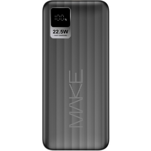 Батарея мобільна MAKE 22.5W PD+QC 30000 mAh Black (MPB-301BK)