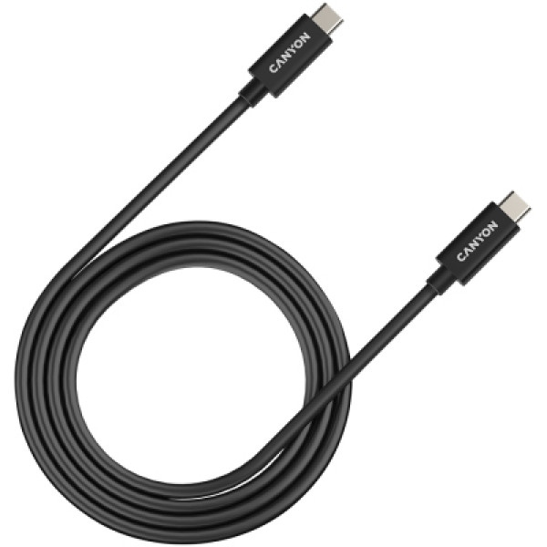 Кабель синхронізації даних Canyon UC-44 Type C to Type C 40G 5A 240W 1m Black (CNS-USBC44B)