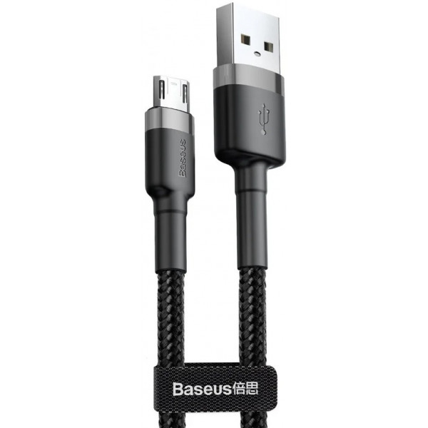 Кабель синхронізації даних Baseus Cafule USB Micro 1.5A 2m Black/Grey (CAMKLF-CG1)