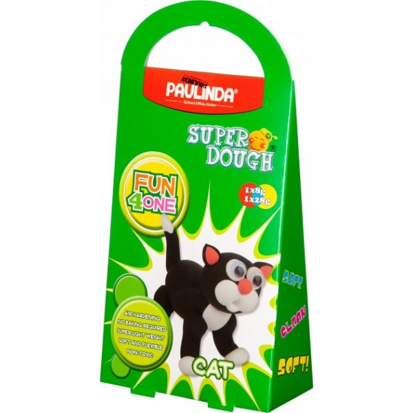 Маса для ліплення Paulinda Super Dough Fun4one Кот з рухомими очима (PL-1561)