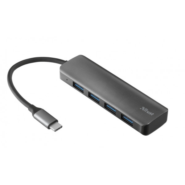 Хаб USB Trust Halyx 4-Port USB-A 3.2 Grey (24947)