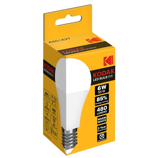 Лампочка світлодіодна Kodak A60 E27 8W 220V 3000K (30419360/BLIC-IK1)