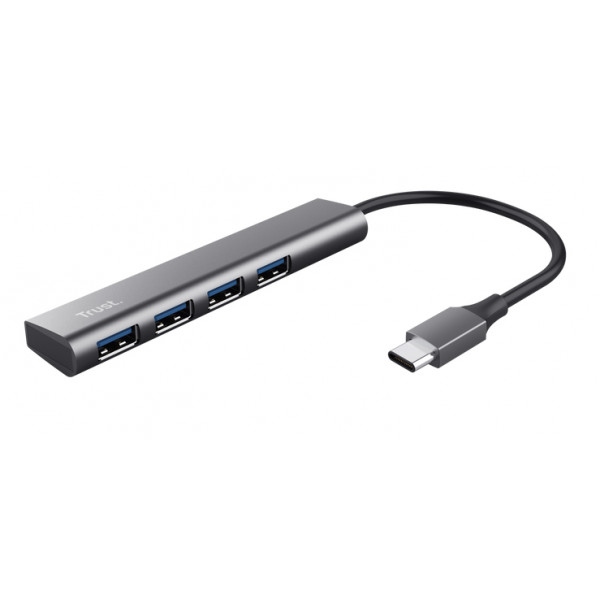 Хаб USB Trust Halyx Type-C to 4-Port USB-A 3.2 Grey (24948)