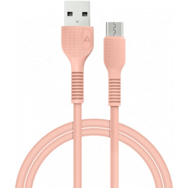 Кабель синхронізації даних ACCLAB USB to Micro USB 1,2m  Peachy (AL-CBCOLOR-M1PH)
