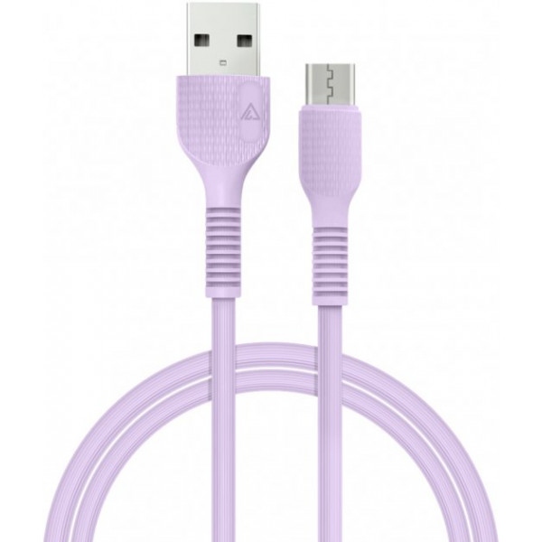 Кабель синхронізації даних ACCLAB USB to Micro USB 1,2m  Violet (AL-CBCOLOR-M1PP)