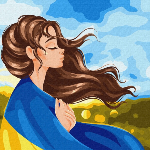 Картина за номерами Ideyka "Серденько України" 40х40см (KHO2592)