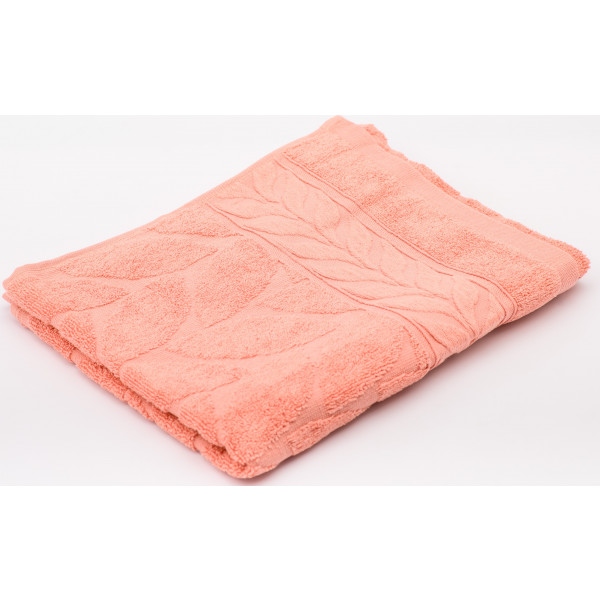 Рушник банний GM Textile рожевий листочок махровий 70х140