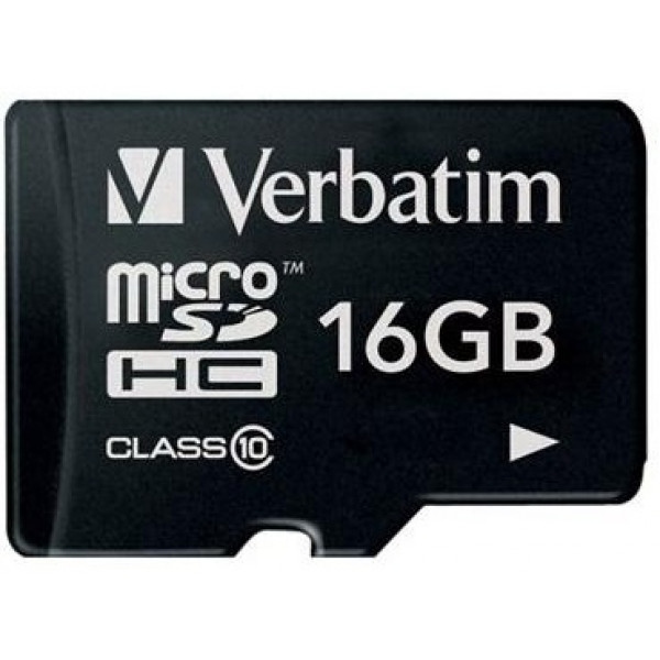 Карта пам'яті Verbatim microSDHC 16Gb Class 10 w/SD adapter (44082)