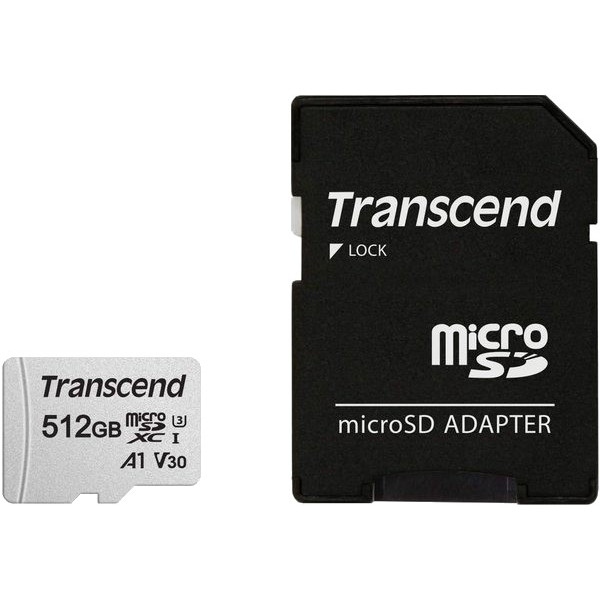 Карта пам'яті Transcend microSDXC 300S 512GB UHS-I U3 + ad (TS512GUSD300S-A)