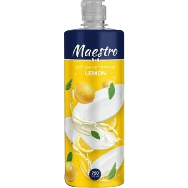 Засіб для ручного миття посуду Maestro Lemon (Лимон) 750 мл (4820195506288)