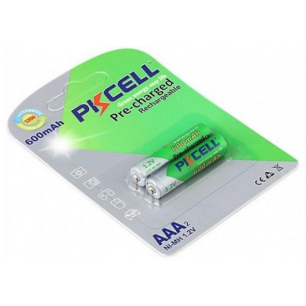 Акумулятор тип AAA PKCELL Ni-MH AAA/HR03 600 mAh BL 2 шт. (PC/AAA600-2BA/09324)