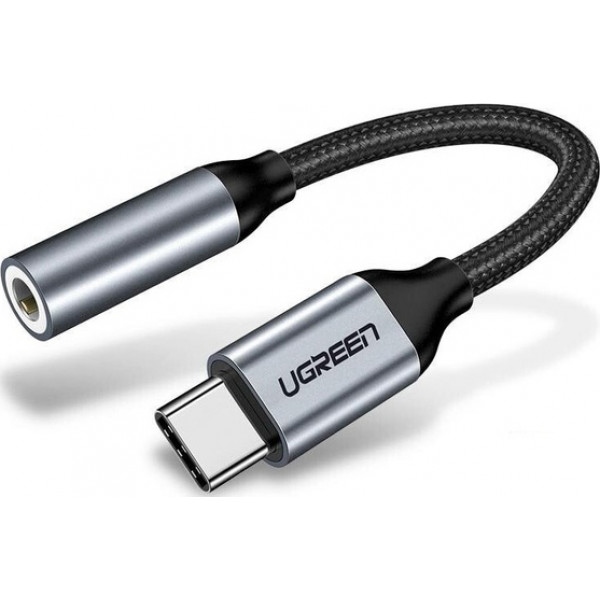 Кабель синхронізації даних UGREEN AV142 Type-C M - 3.5 mm F Audio Adapter 1см Gray (30632)