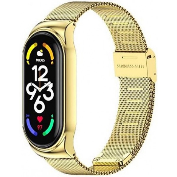 Ремінець для фітнес-браслету BeCover Metal for Xiaomi Mi Smart Band 7 Gold (707495)