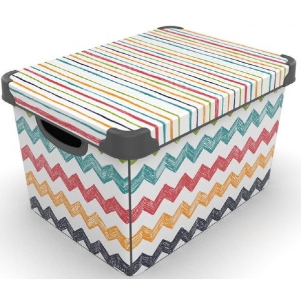 Короб для зберігання Qutu Style Box з/к Colored Zigzag 20 л