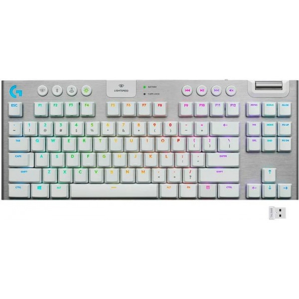 Клавіатура бездротова ігрова Logitech G915 TKL Tenkeyless LIGHTSPEED RGB Mechanical Tactile Switch Carbon UA (920-009503)