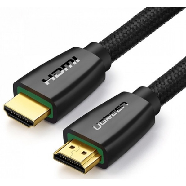 Кабель HDMI UGREEN HD118 HDMI to HDMI 1.5 m v2.0 UltraHD 4K-3D Braided Black (40409)