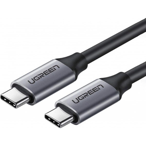 Кабель синхронізації даних UGREEN US161 Type-C - Type-C 100W 5A Cable Alum. 1.5 м Gray (50751)