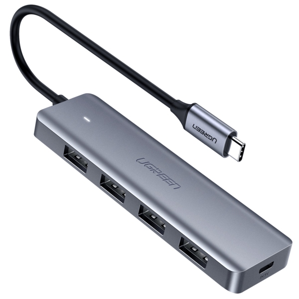 Хаб USB UGREEN CM219 Type-C - 3xUSB with MicroUSB Power Port Gray (70336)