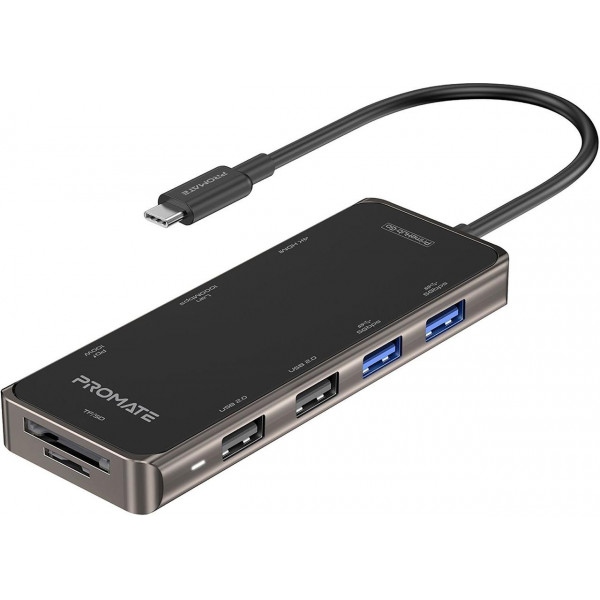 Хаб USB Promate Primehub-go.grey