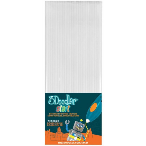 Нитка для PLA-картриджа 3Doodler Набор стержней, 24 шт (3DS-ECO01-WHITE-24)
