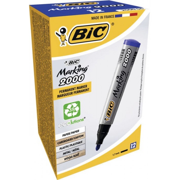 Набір маркерів BIC перманентний 2000 Синій (3086122000064)